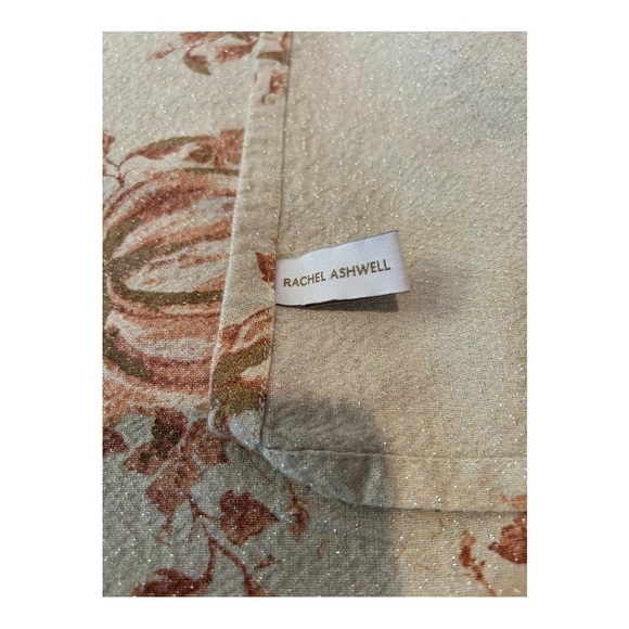 FALL TABLECLOTH Rachel Ashwell Orange Pumpkin Metallic  The Farmhouse 69” x 57” - Picture 5 of 15